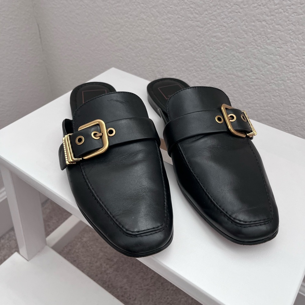 Dolce Vita Black leather mules- size 9.5